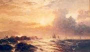 Edward Moran Yachting at Sunset Spain oil painting artist